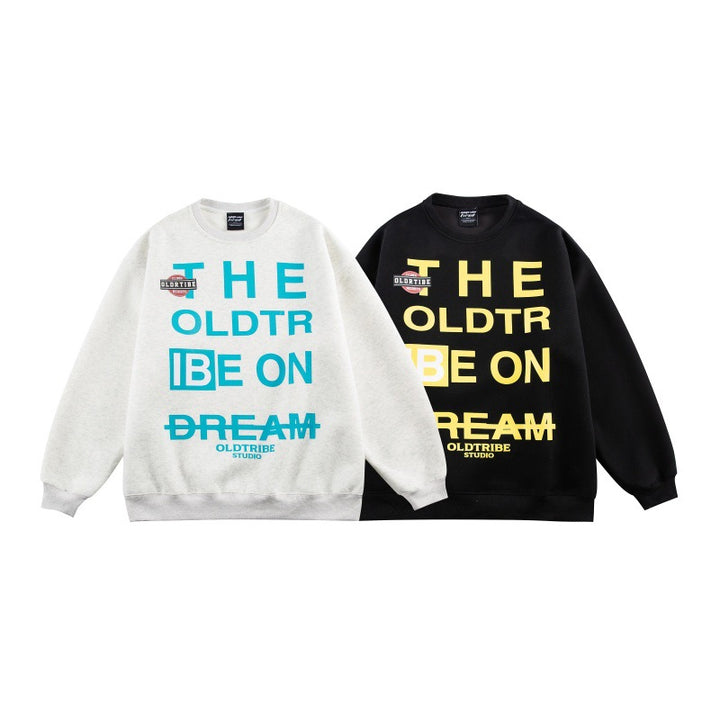 Unisex Oversize-Kuschel-Sweatshirt mit großflächigem Typo-Print und weichem Fleece-Innenfutter Echoarchiv