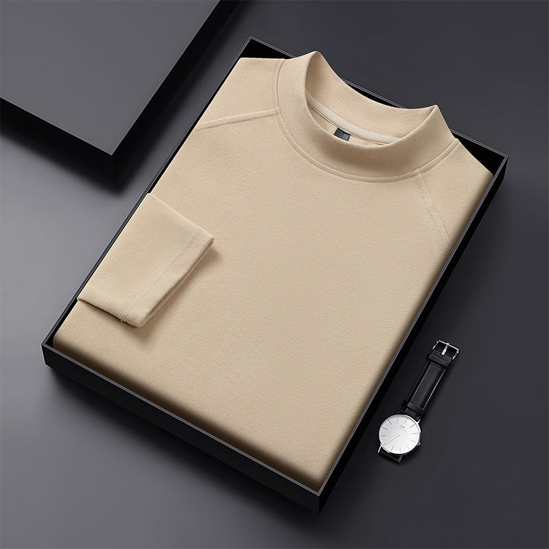 Herren Premium-Mockneck-Pullover aus feinem Woll-Mix mit Raglanärmeln Echo Archiv