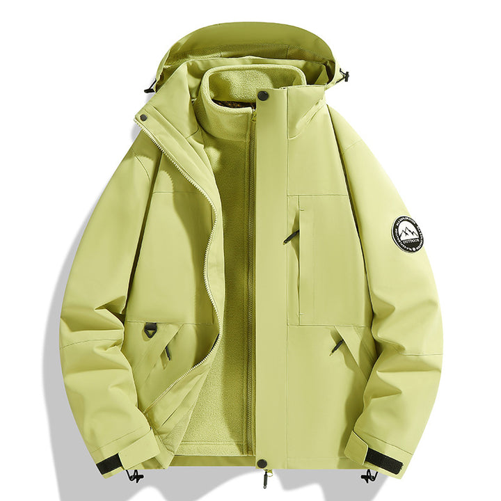 Damen zweilagige Softshell-Outdoorjacke mit herausnehmbarer Fleece-Innenjacke und Kapuze Echo Archiv