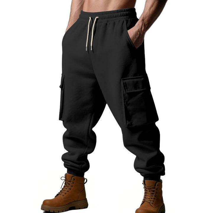 Herren Utility-Jogger mit Cargo-Taschen, Kordelzug und gerippten Bündchen – Bravaro