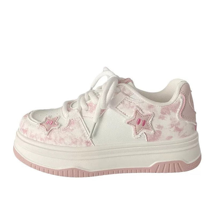 Damen Modische Sneakers mit Sternen-Applikationen Echo Archiv