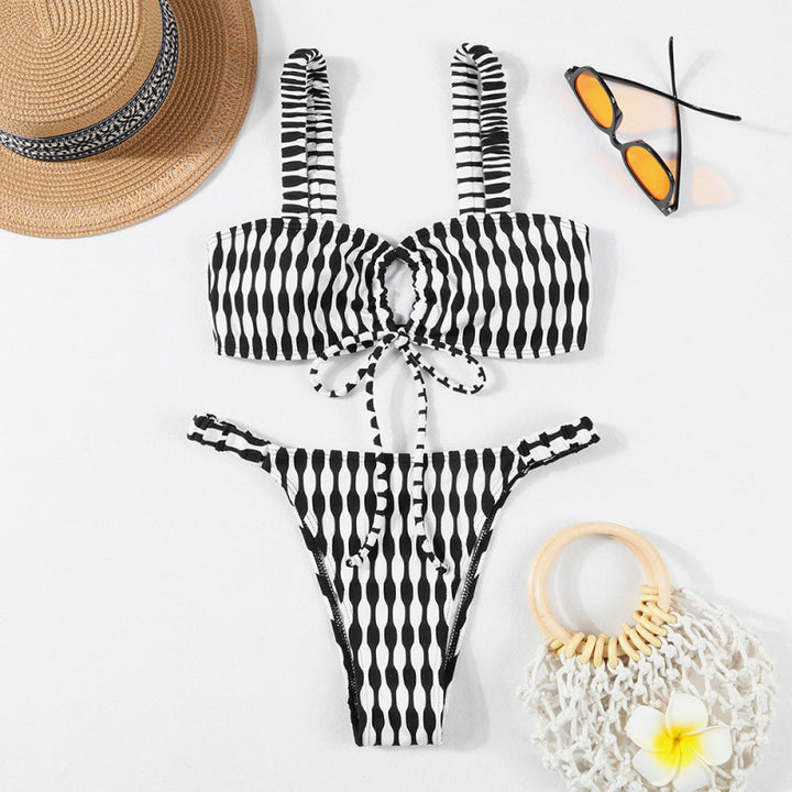 Damen Triangel-Bikini mit modischem Wickel-Design und verstellbaren Trägern Echo Archiv