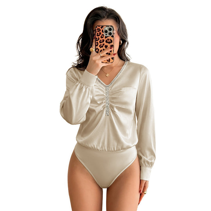 Damen Elegantes Oberteil mit Rüschendetails und Schimmernden Akzenten Echo Archiv