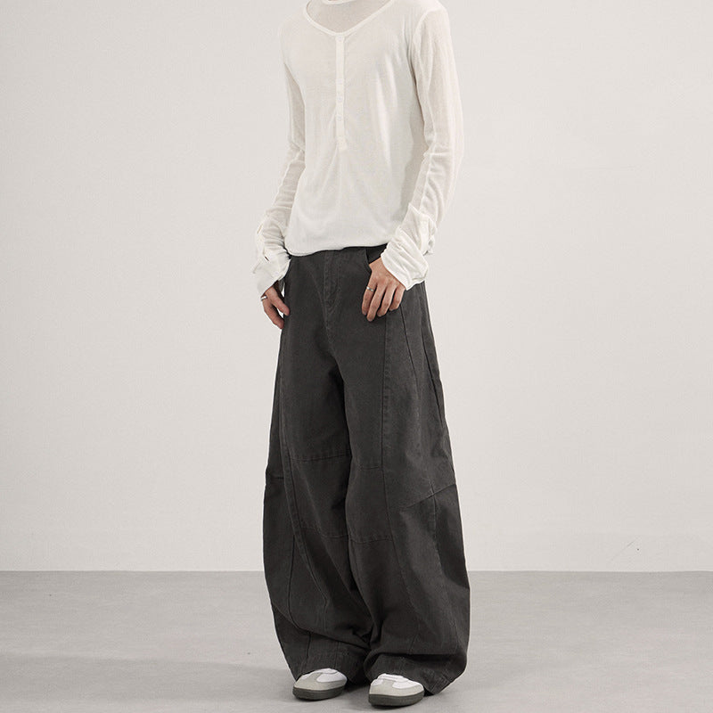 Herren Weite Paneel-Twill Palazzohose im Utility-Look Echo Archiv