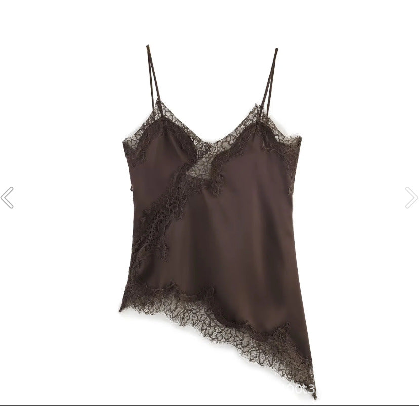 Damen verführerisches Spitzen-Nachtkleid mit asymmetrischem Saum Echo Archiv