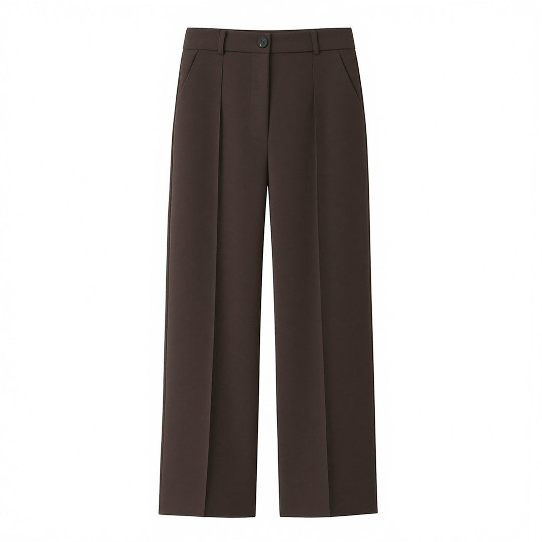 Damen tailliertes Blazer-und-Bundfaltenhose Zweiteiler mit Schalkragen und Bindegürtel – Valéne