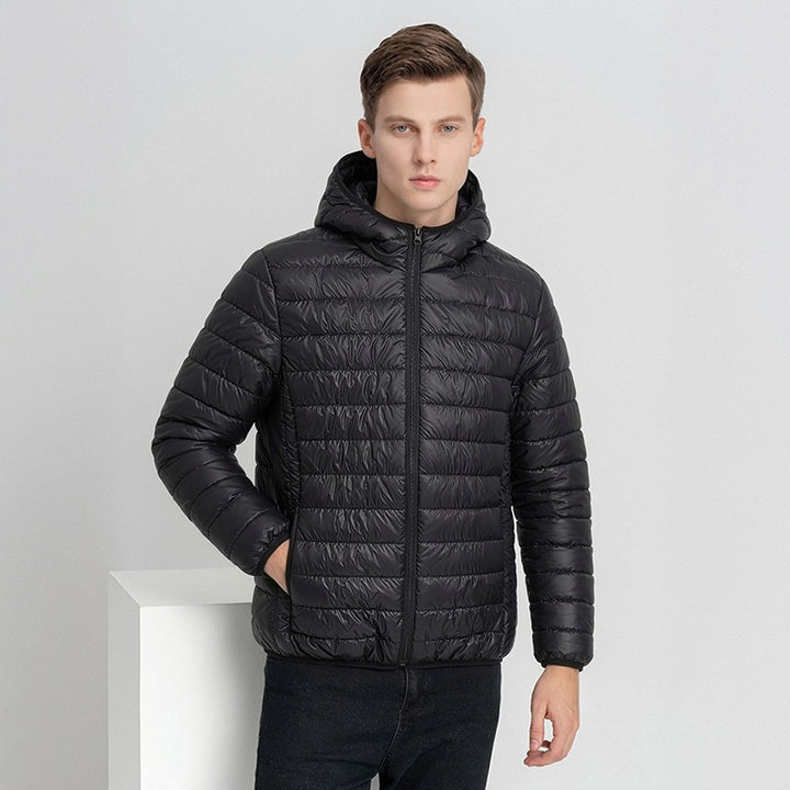 Herren Packbare Minimalistische Stepp-Kapuzenjacke mit wasserabweisender Außenlage & Thermofaser Echo Archiv