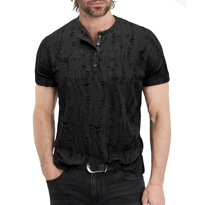 Herren T-Shirt mit besonderen Strukturdetails Echoarchiv