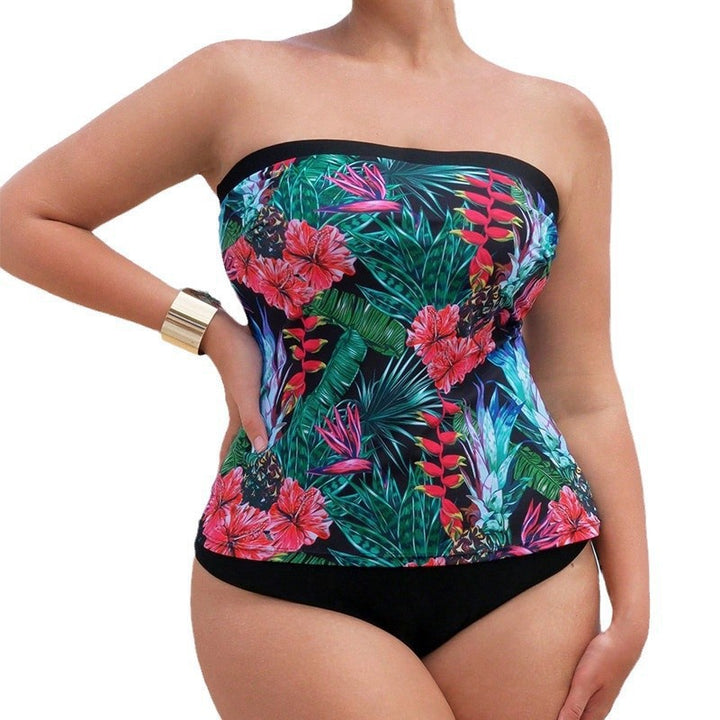Damen Bandeau-Badeoberteil mit floralem Design Echo Archiv