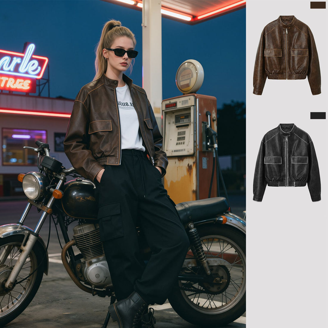 Damen Trendige Bikerjacke mit Stehkragen – Célinea