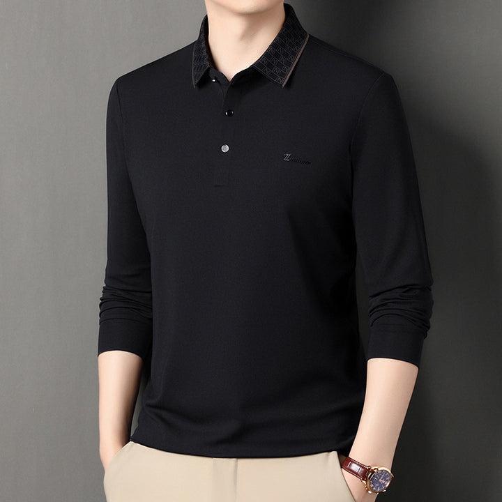 Herren Langarm Poloshirt mit strukturiertem Kragen und funktionalem Design Echoarchiv