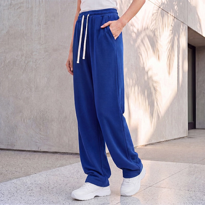 Damen nan weite Loungepalazzo-Hose mit hohem Komfortbund, Kordelzug, seitlichen Eingrifftaschen und dekorativer Seitennaht Echo Archiv