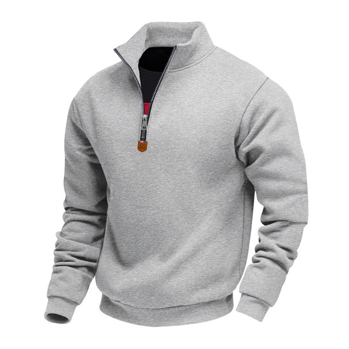 Herren Fleece-Pullover mit hohem Kragen und durchgehendem Reißverschluss Echoarchiv