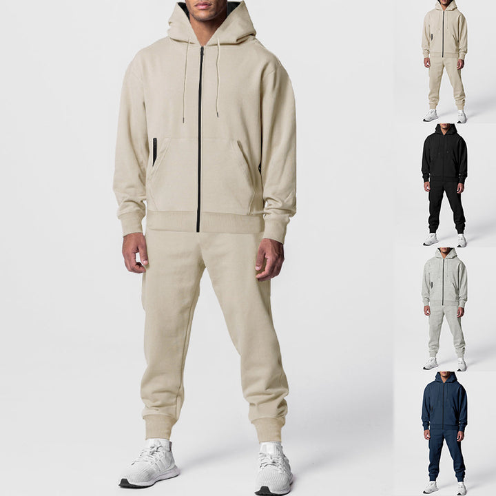 Herren sportliches Fleece-Set mit praktischer Kapuze und Taschen Echoarchiv