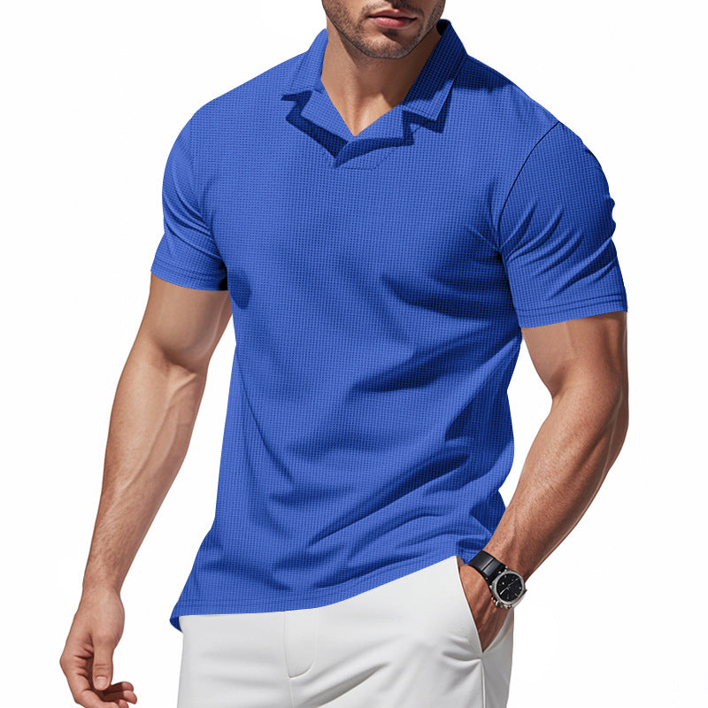 Herren Kurzarm Poloshirt mit strukturiertem Design Echoarchiv