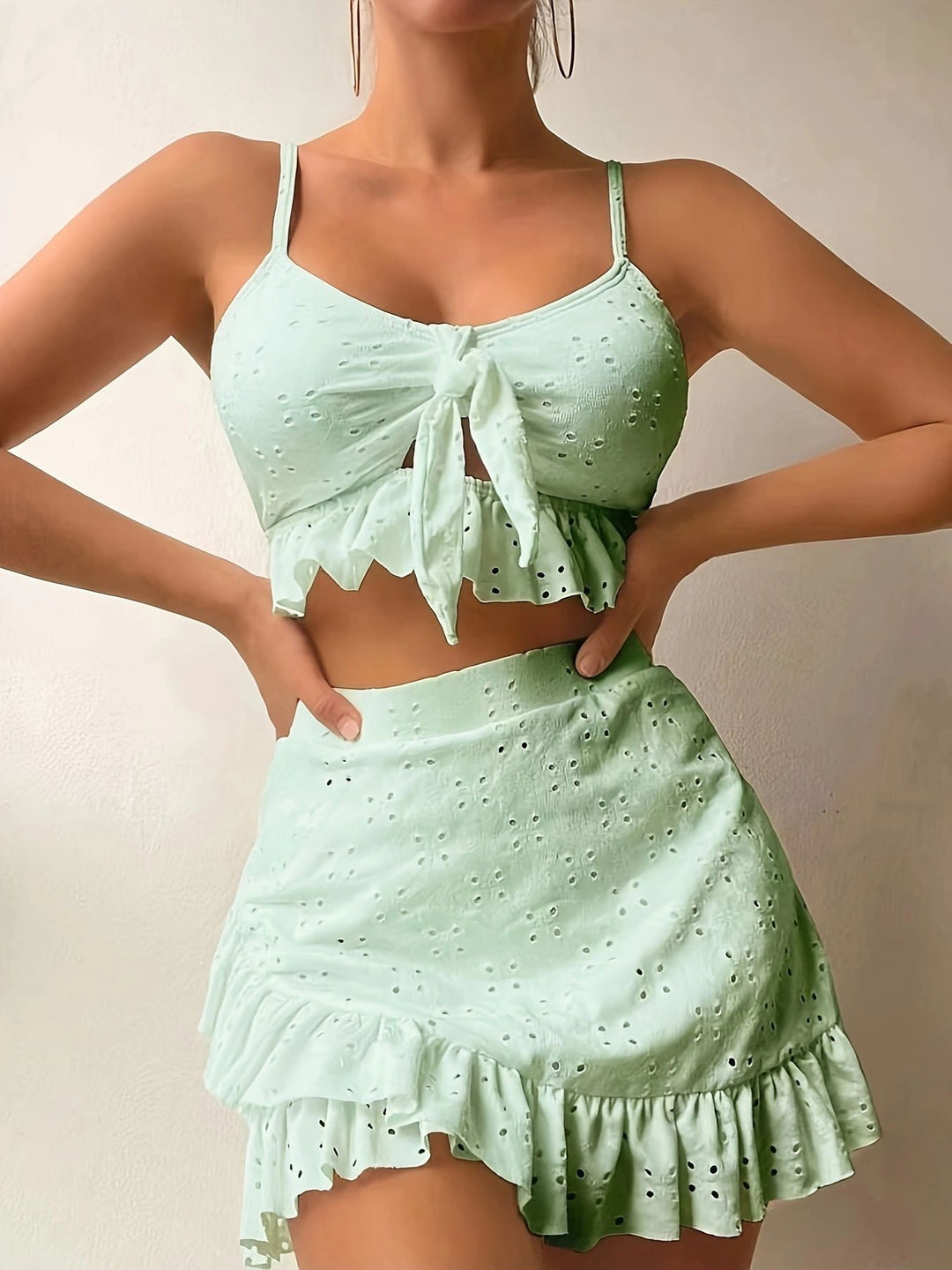 Damen Crop-Top und Rock Set Echo Archiv