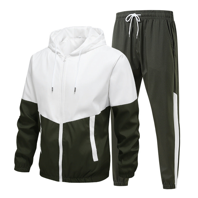 Herren Zweiteiliges Trainingsset mit Kapuzen-Windbreaker und tapered Jogginghose Echo Archiv