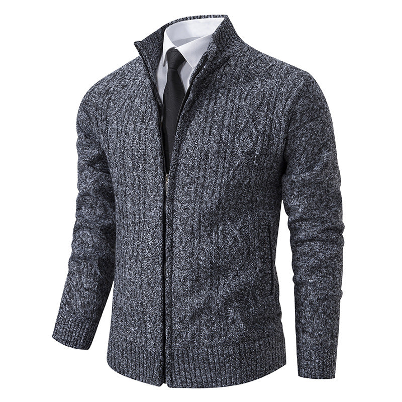 Herren Strickjacke mit hohem Kragen und Reißverschluss Echoarchiv
