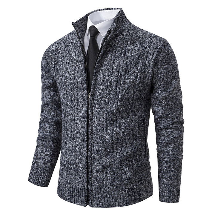 Herren Strickjacke mit hohem Kragen und Reißverschluss Echoarchiv