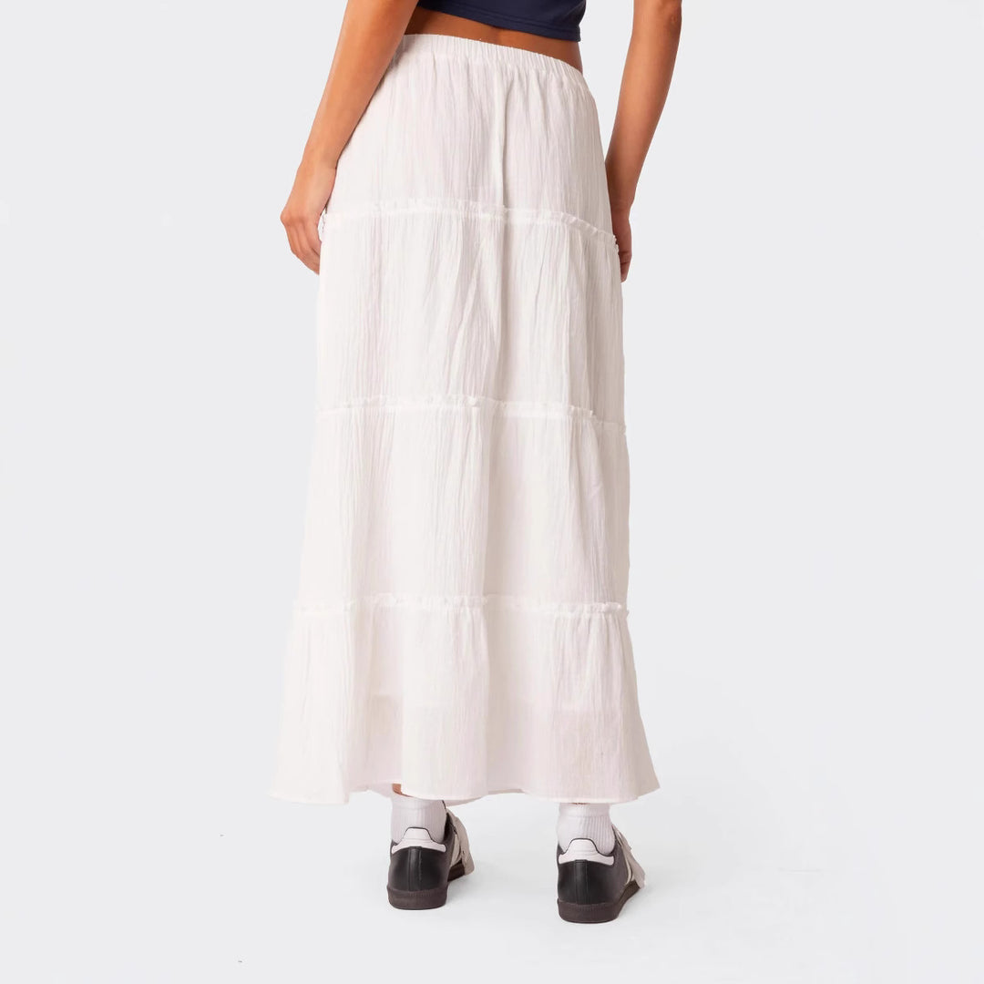 Damen luftiges Crop-Top mit bezauberndem Häkelmuster und schwingendem Saum Echo Archiv