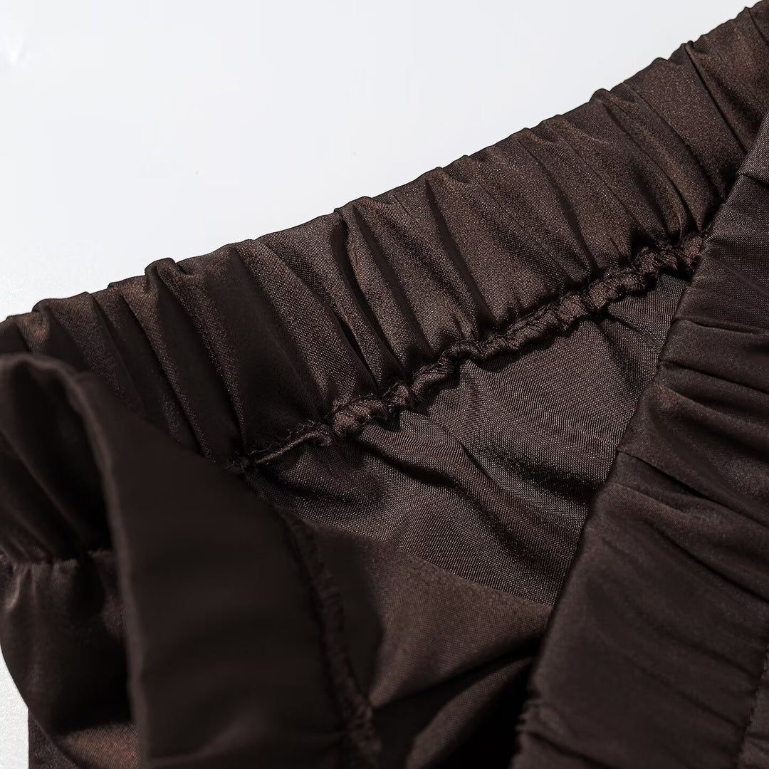 Damen Weite Palazzo-Hose mit Elastikbund und fließender Satinoptik Echo Archiv