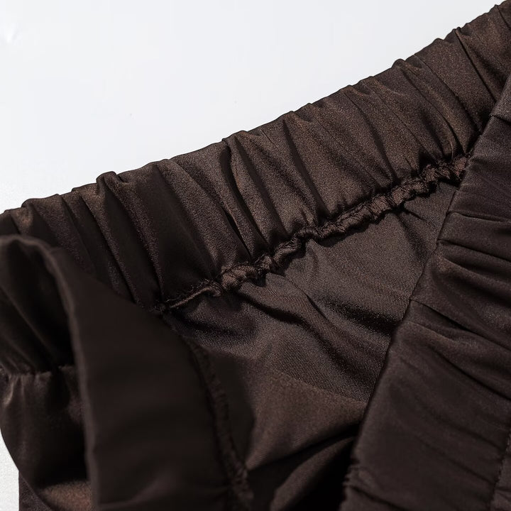 Damen Weite Palazzo-Hose mit Elastikbund und fließender Satinoptik Echo Archiv
