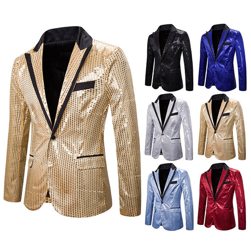 Herren eleganter Pailletten Blazer mit modernem Schnitt Echoarchiv