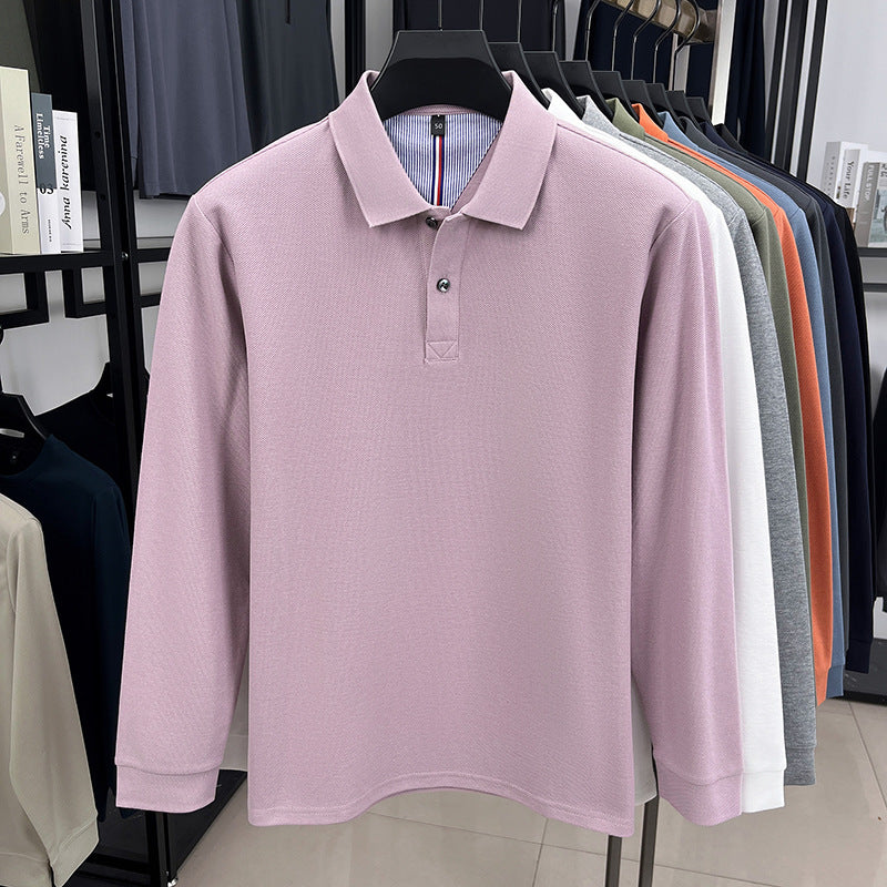 Herren Langärmliges Polohemd mit strukturiertem Design und atmungsaktiven Eigenschaften Echoarchiv