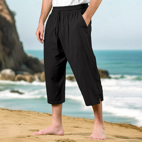 Herren luftige Sommer-Shorts mit verstellbarem Kordelzug und seitlichen Taschen Echoarchiv