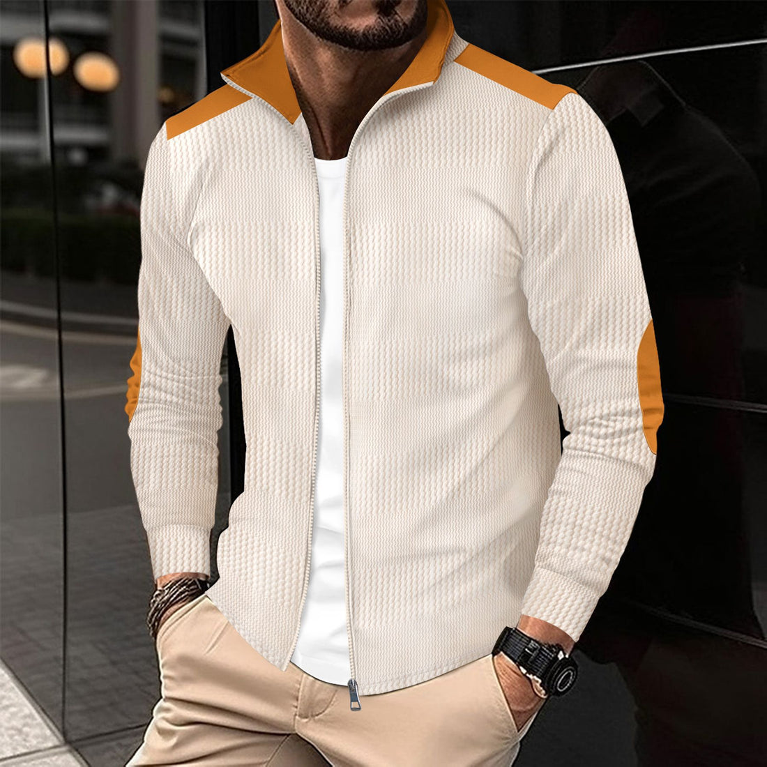 Herren sportliche Funktionsjacke mit modischem Stehkragen und atmungsaktiven Eigenschaften – Taviero
