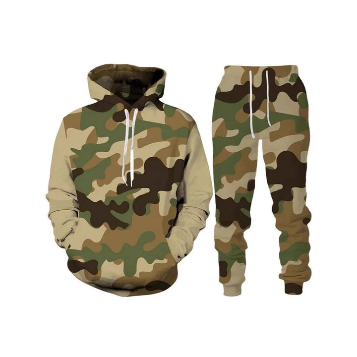 Herren Stylisches Kapuzensweatshirt und Jogginghose Set Echoarchiv