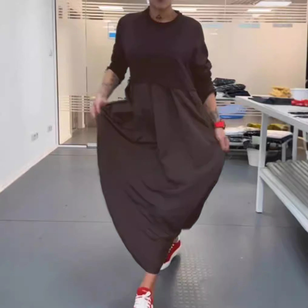 Damen nan Oversize-Maxikleid mit tiefer Passe und seitlichen Eingrifftaschen Echo Archiv