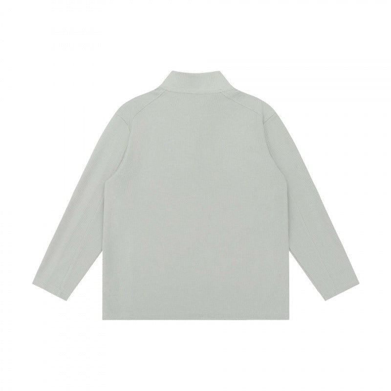 Unisex Texturierter Half‑Zip‑Strickpullover im Boxy‑Schnitt mit Stehkragen Echo Archiv