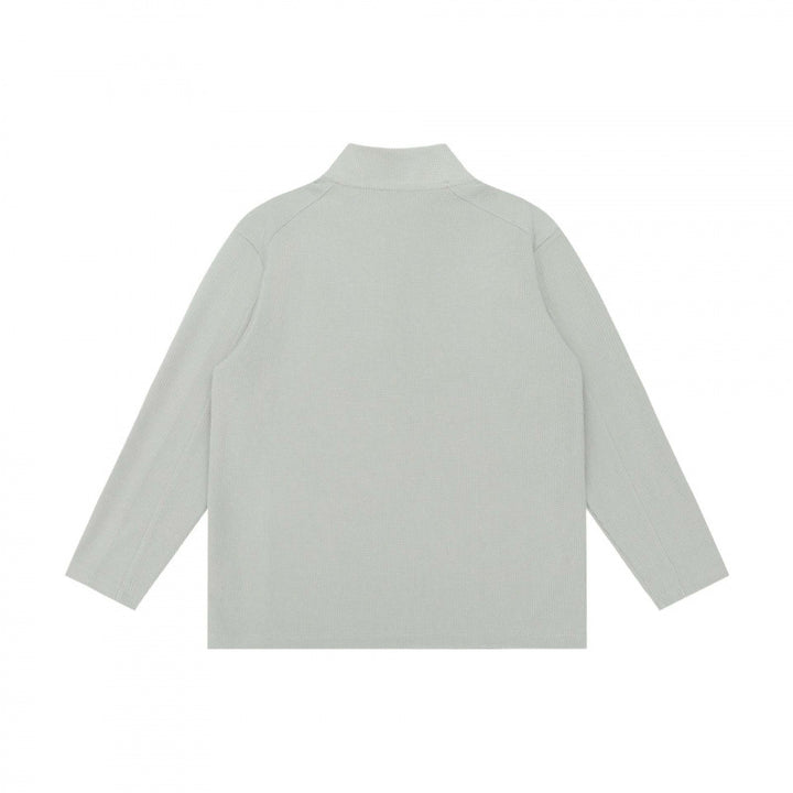 Unisex Texturierter Half‑Zip‑Strickpullover im Boxy‑Schnitt mit Stehkragen Echo Archiv