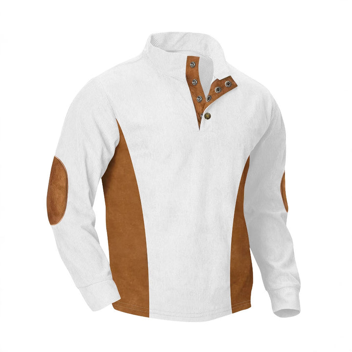 Herren lässiger Pullover mit modernem Stehkragen und praktischen Druckknöpfen Echoarchiv
