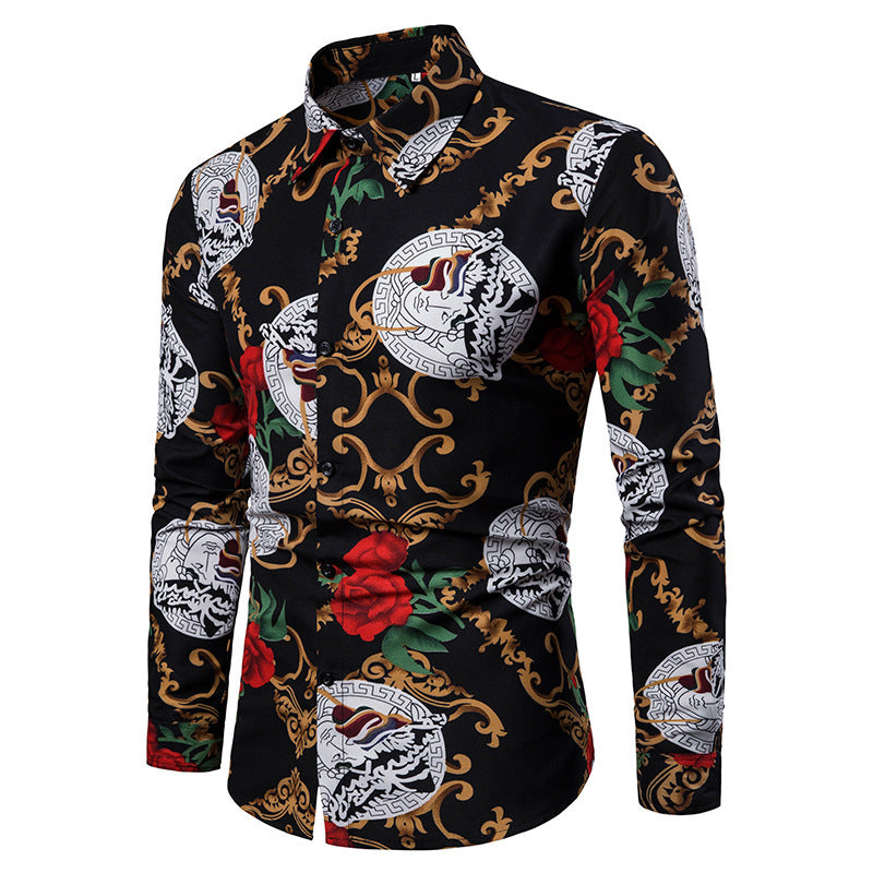 Herren Elegantes und stilvolles Hemd mit floralem Muster Echoarchiv