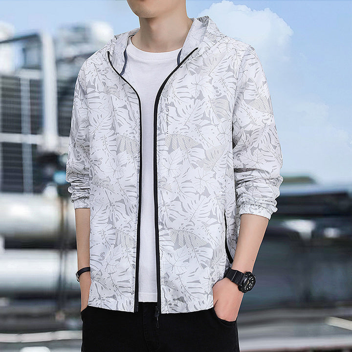 Herren Leichte Sportjacke mit modischem Blumendruck Echo Archiv