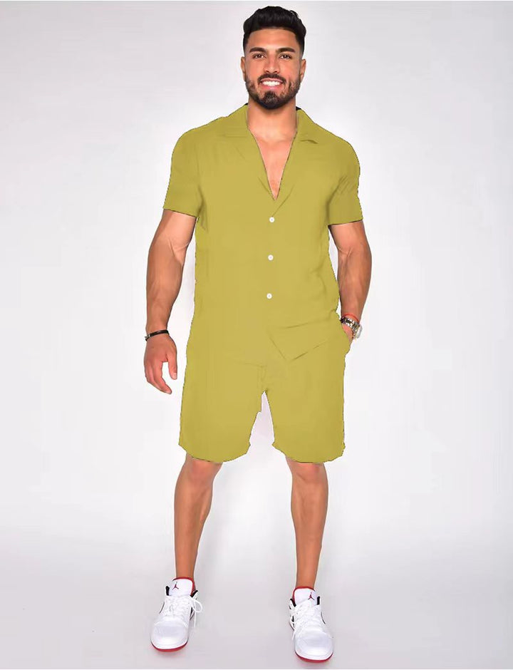 Herren Kurzarm Button-Down Hemd Set Echoarchiv