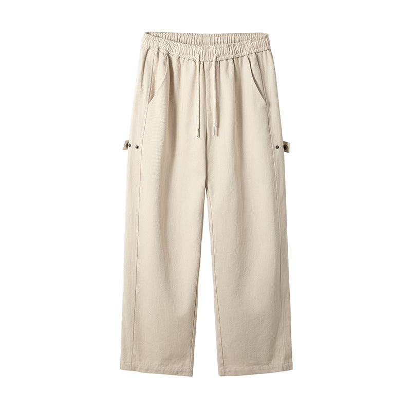 Herren Relaxed‑Fit Baumwoll‑Canvas‑Hose mit Elastikbund, Tunnelzug und Utility‑Seitenschlaufen Echo Archiv