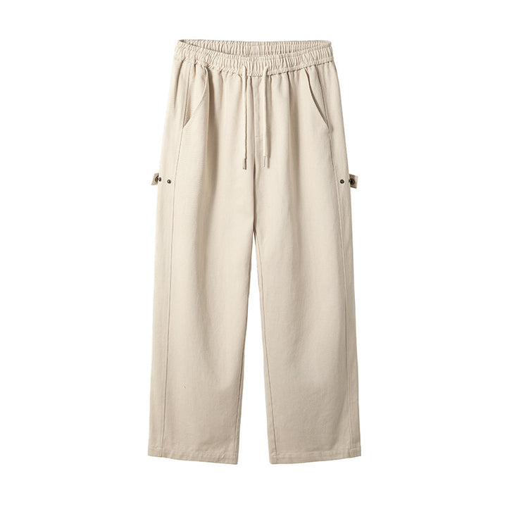 Herren Relaxed‑Fit Baumwoll‑Canvas‑Hose mit Elastikbund, Tunnelzug und Utility‑Seitenschlaufen Echo Archiv