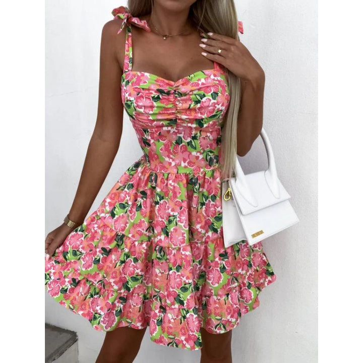 Damen Minikleid mit hohen Bund und verspielten Schulterbändern Echo Archiv