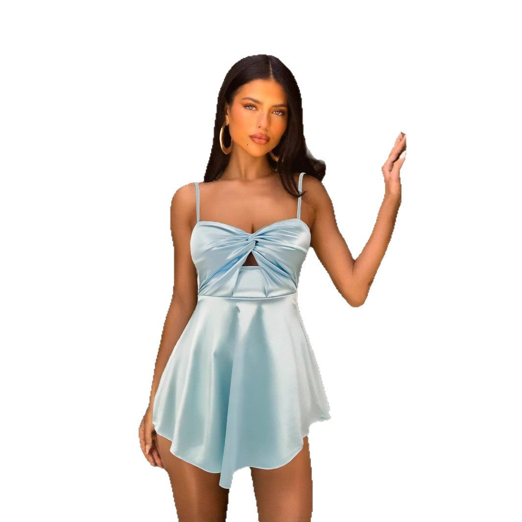 Damen Sommerliches Kleid mit raffinierter Drapierung und verstellbaren Trägern Echo Archiv