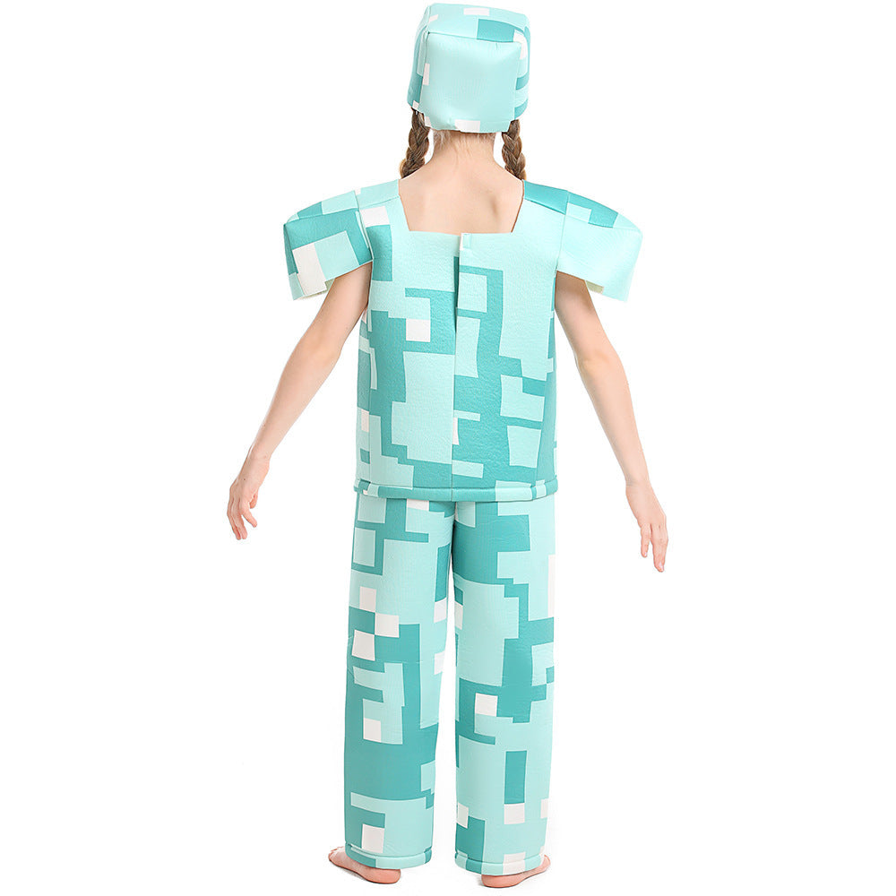 Mädchen Minecraft Kostüm mit geometrischem Muster und lässiger Passform Echo Archiv