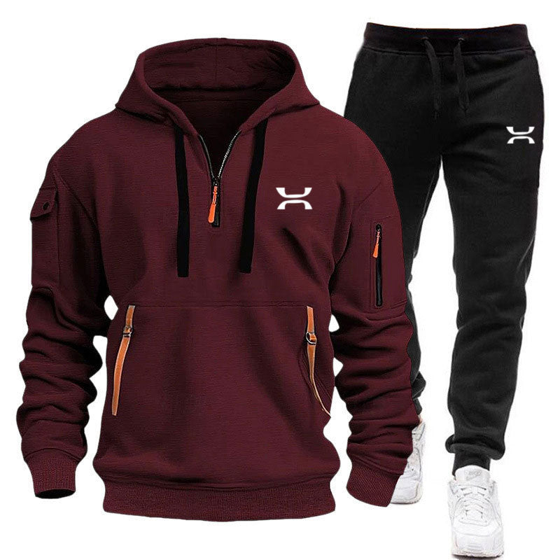 Echoarchiv Herren Hoodie-Trainingsanzug mit Reißverschlusstaschen