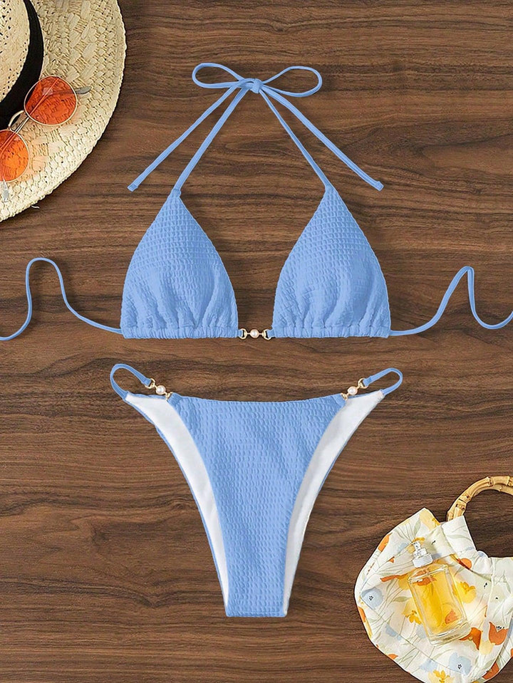 Damen Triangel-Bikini mit modischen Schnürdetails und eleganten Akzenten Echo Archiv