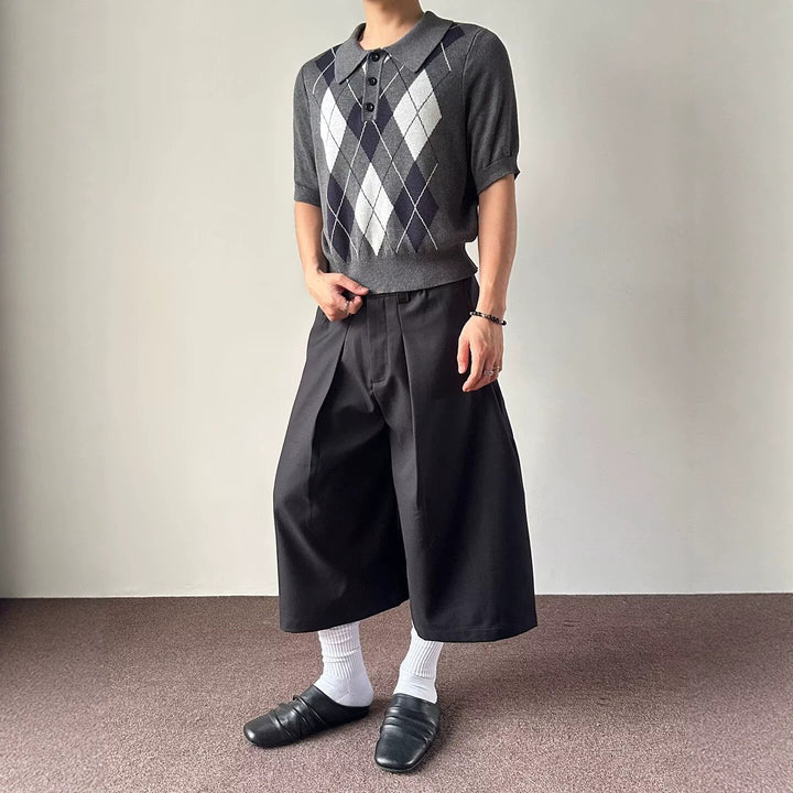 Herren modische Strick-Polo mit Grafiken Echoarchiv