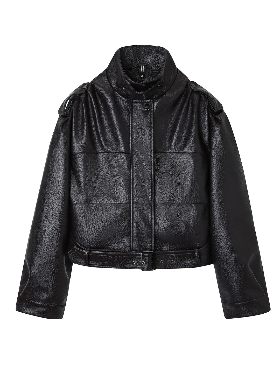 Damen Modische Kunstlederjacke mit Gürtel Echo Archiv