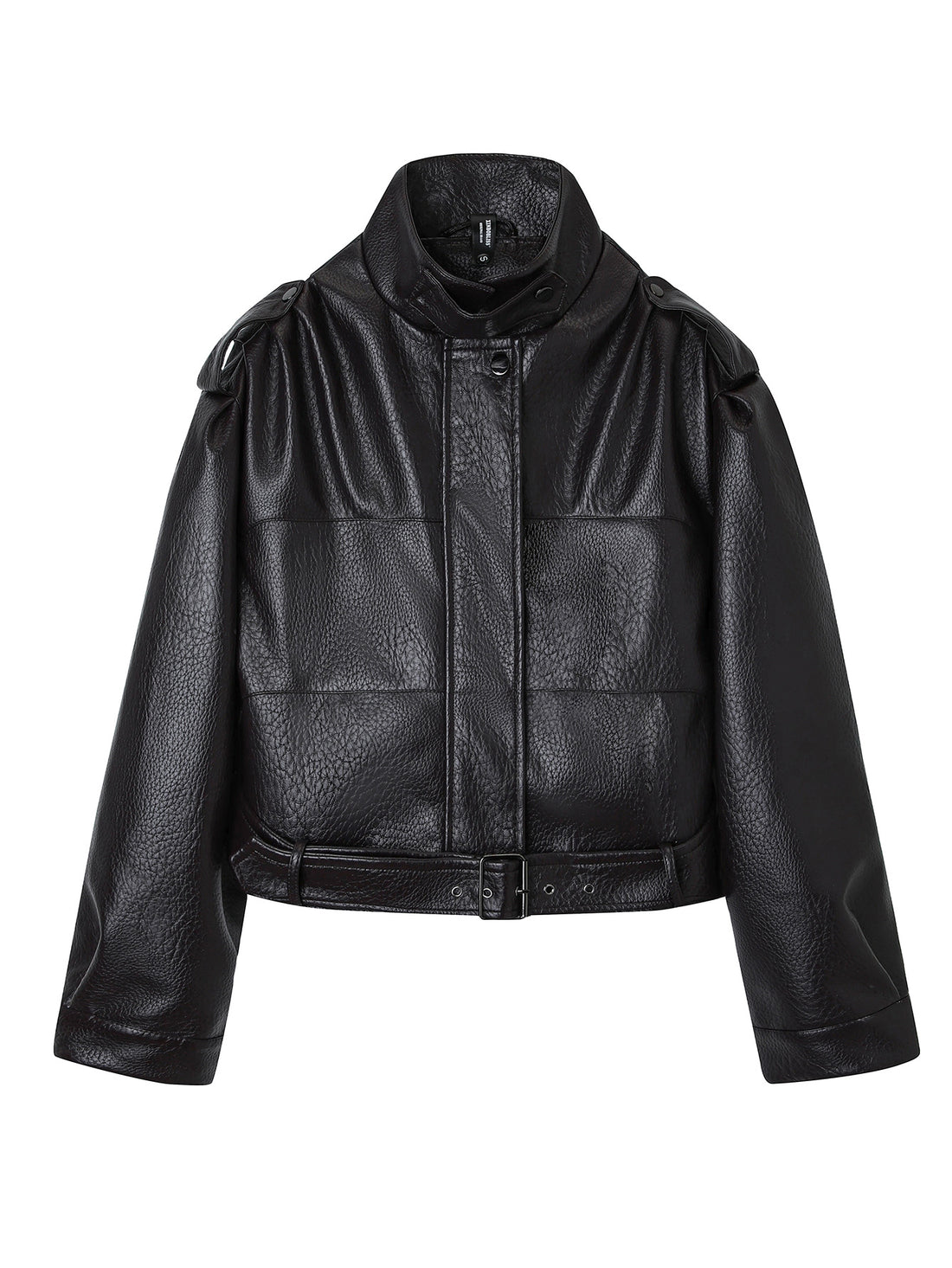 Damen Modische Kunstlederjacke mit Gürtel – Célinea