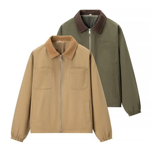 Damen Kurzjacke im Workwear-Stil mit Kordkragen, Reißverschluss und aufgesetzten Brusttaschen Echo Archiv