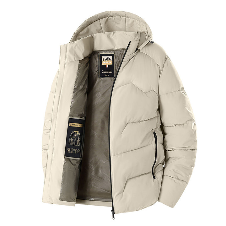 Herren Wattierte Kapuzen‑Thermojacke mit winddichter Außenhülle & Reißverschlusstaschen Echoarchiv